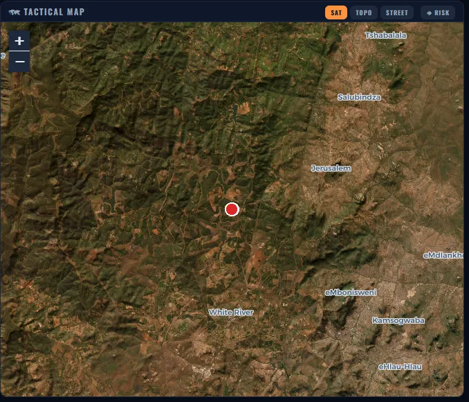 IGNYX JOC tactical map showing terrain and incident location